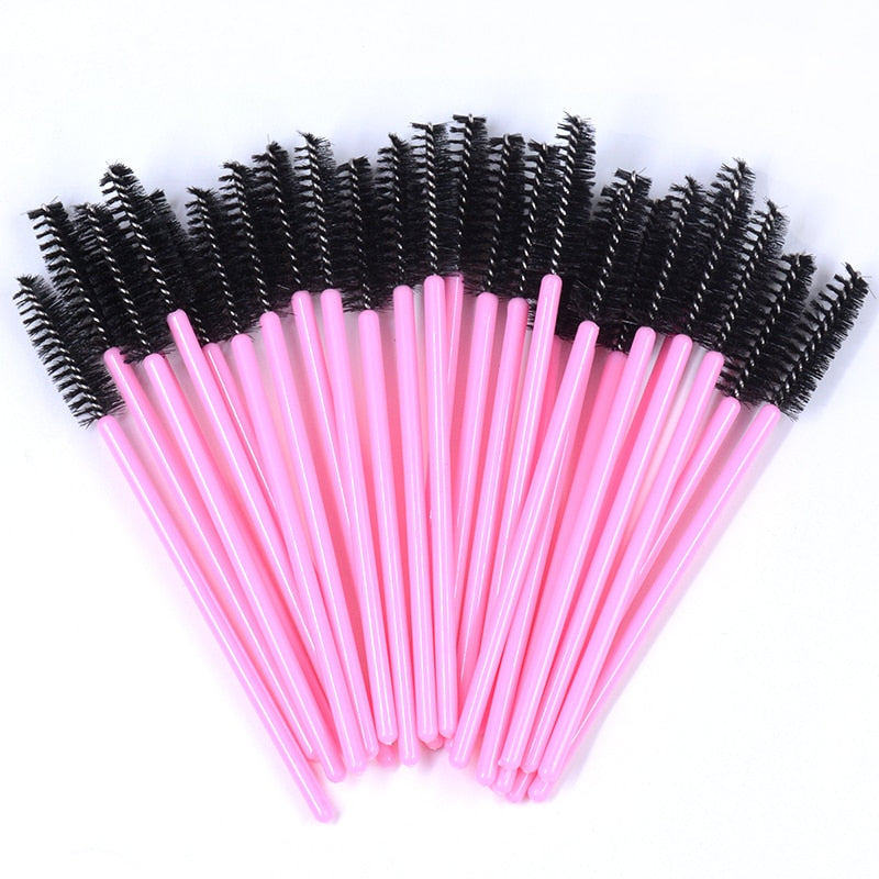 50pcs Newest Crystal 3D Eyelash Mascara Wands Clear Lash Spoolies Wholesale Eye Lashes Brushes Micro Applicators