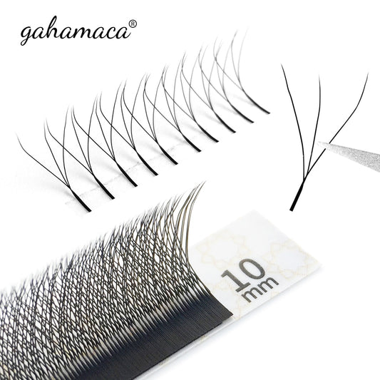 GAHAMACA W Shape Eyelash Extensions L/LU 3D Premade Volume Fan Lashes W Style Lashes Comfortable Faux Mink Natural Eyelash