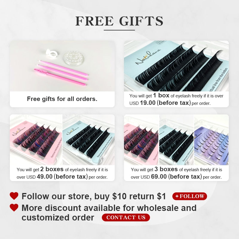 NATUHANA Free shipping Ombre Blue Purple Color Eyelash Extension Individual Faux Mink Eyelashes Gradient White False Lashes