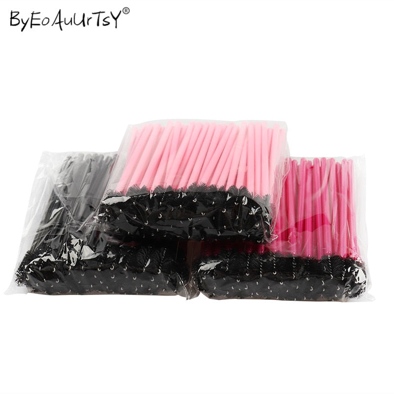 50/100pcs Disposable Eyelash Brush Comb Mascara Wands Eye Lashes Extension Individual Applicator Women Makeup Beauty Tools