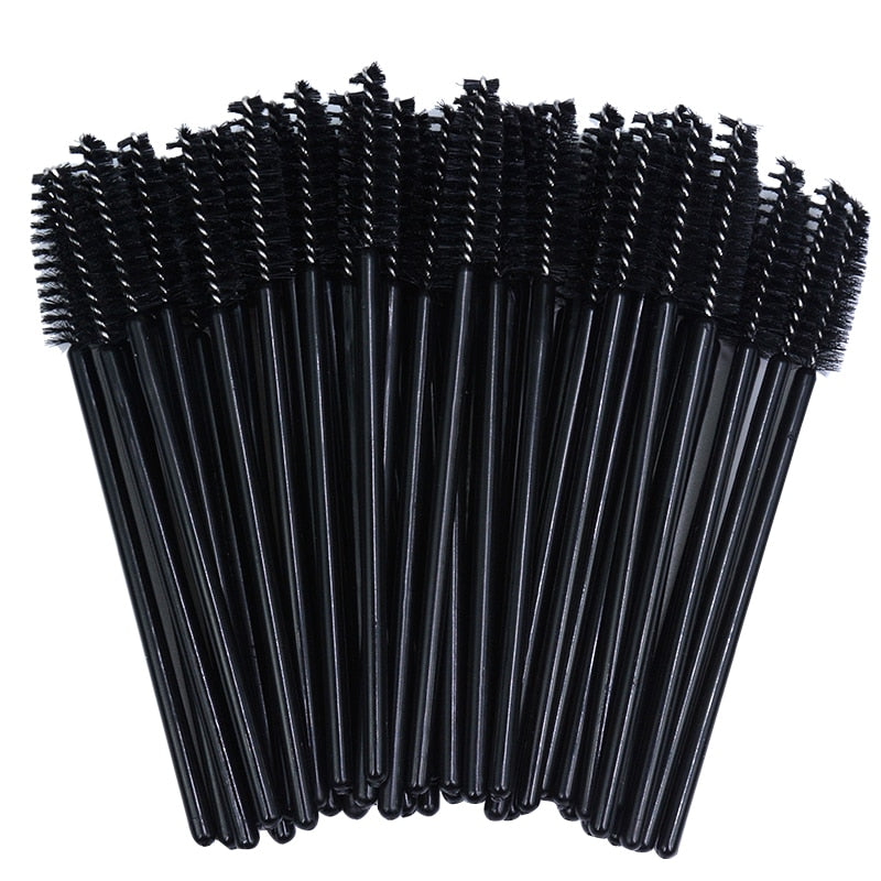 50pcs Newest Crystal 3D Eyelash Mascara Wands Clear Lash Spoolies Wholesale Eye Lashes Brushes Micro Applicators