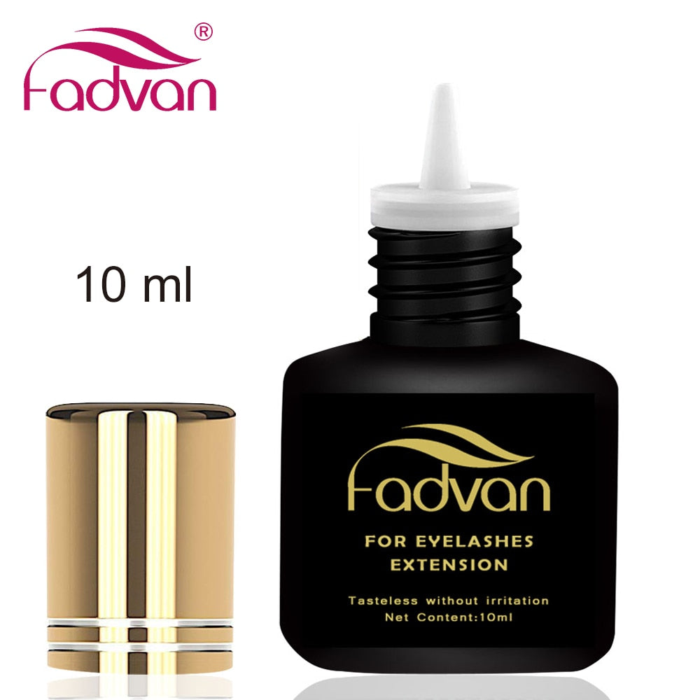 Fadvan Lash Extension Glue 5ml/10ml False Eyelashes Glue 5 Second Fast-Dry No Odor No Simulation Fake Lashes Building Black Glue