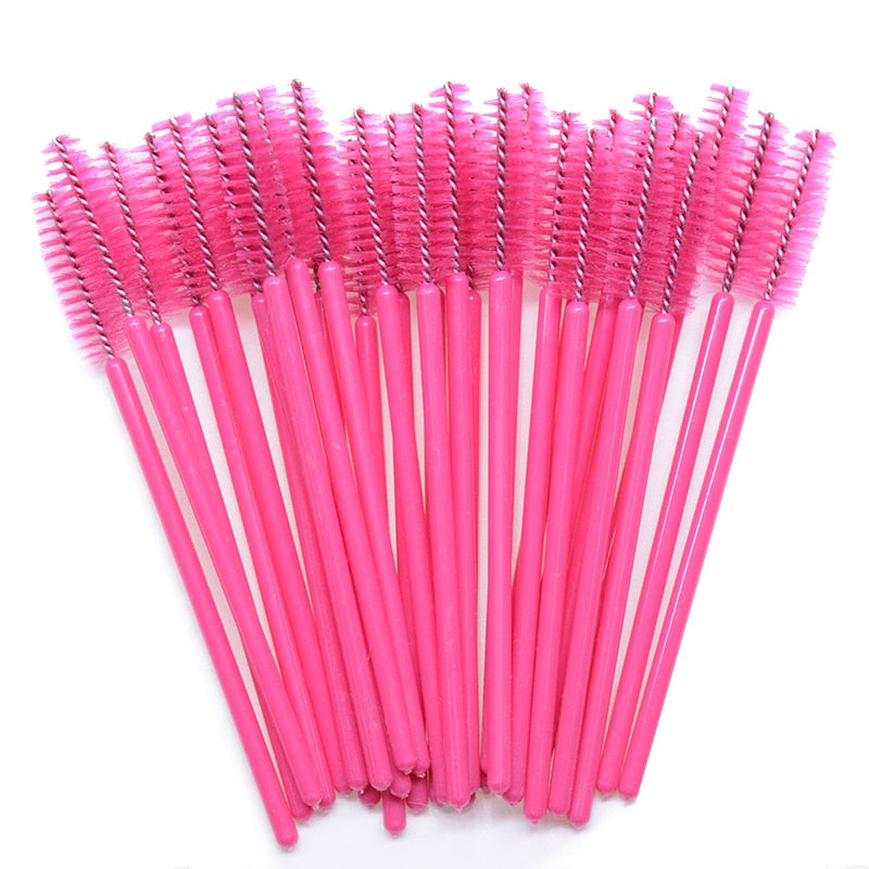 50pcs Newest Crystal 3D Eyelash Mascara Wands Clear Lash Spoolies Wholesale Eye Lashes Brushes Micro Applicators