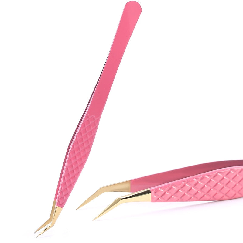 New 1Pc Eyelash Tweezers Anti-static Non-magnetic Professional Pincet 3D Eyelash Extension Tweezer 100% Closure eyeLash Tool