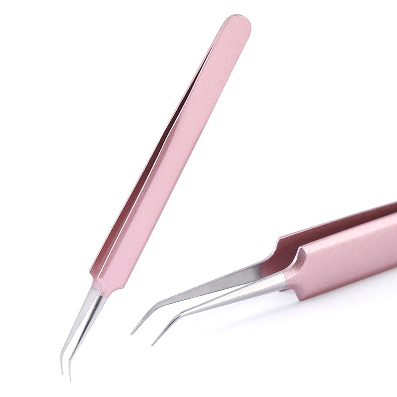 New 1Pc Eyelash Tweezers Anti-static Non-magnetic Professional Pincet 3D Eyelash Extension Tweezer 100% Closure eyeLash Tool