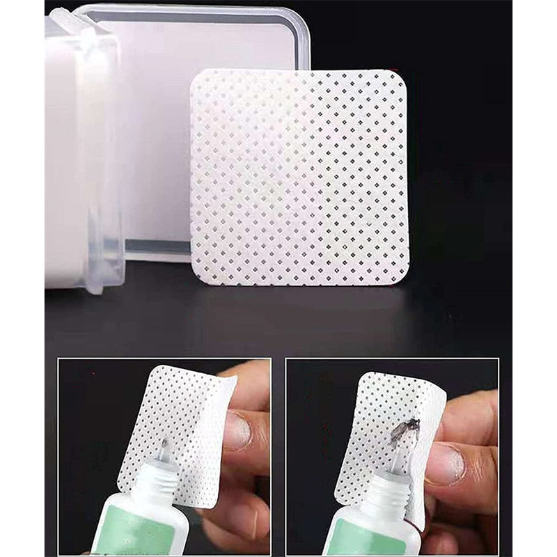 200/500pcs Wipes Paper Cotton Eyelash Glue Remover Wipe Mouth The Glue Bottle Prevent Clogging Glue Cleaner Pads Lash Extension