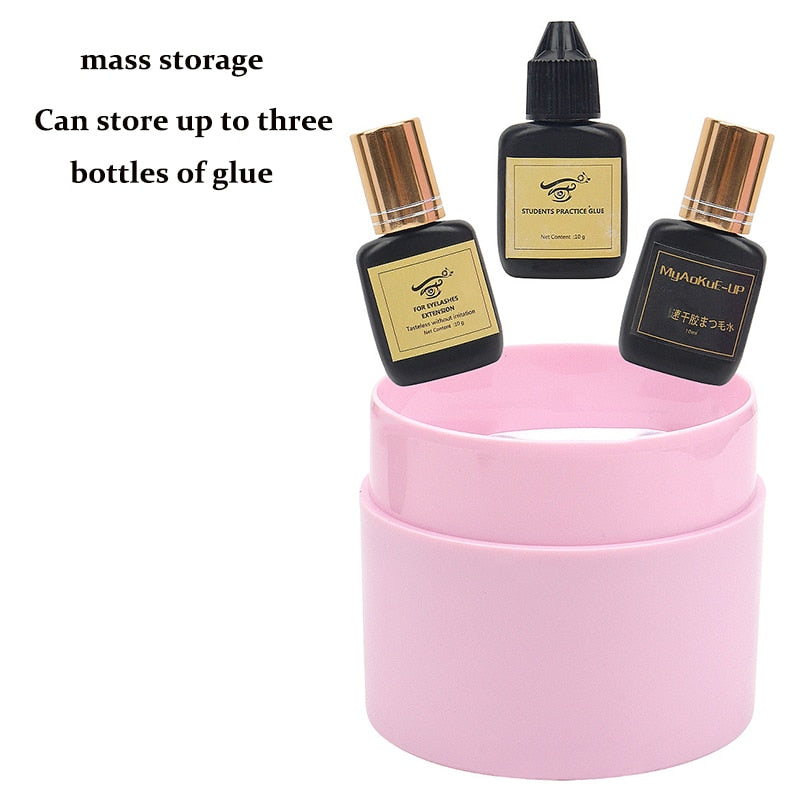 Matte Eyelash Glue Storage Tank Lash Eyelash Extension Supplies Individual Adhesive Carbon Sealed Stand Lash Glue Storage Tank