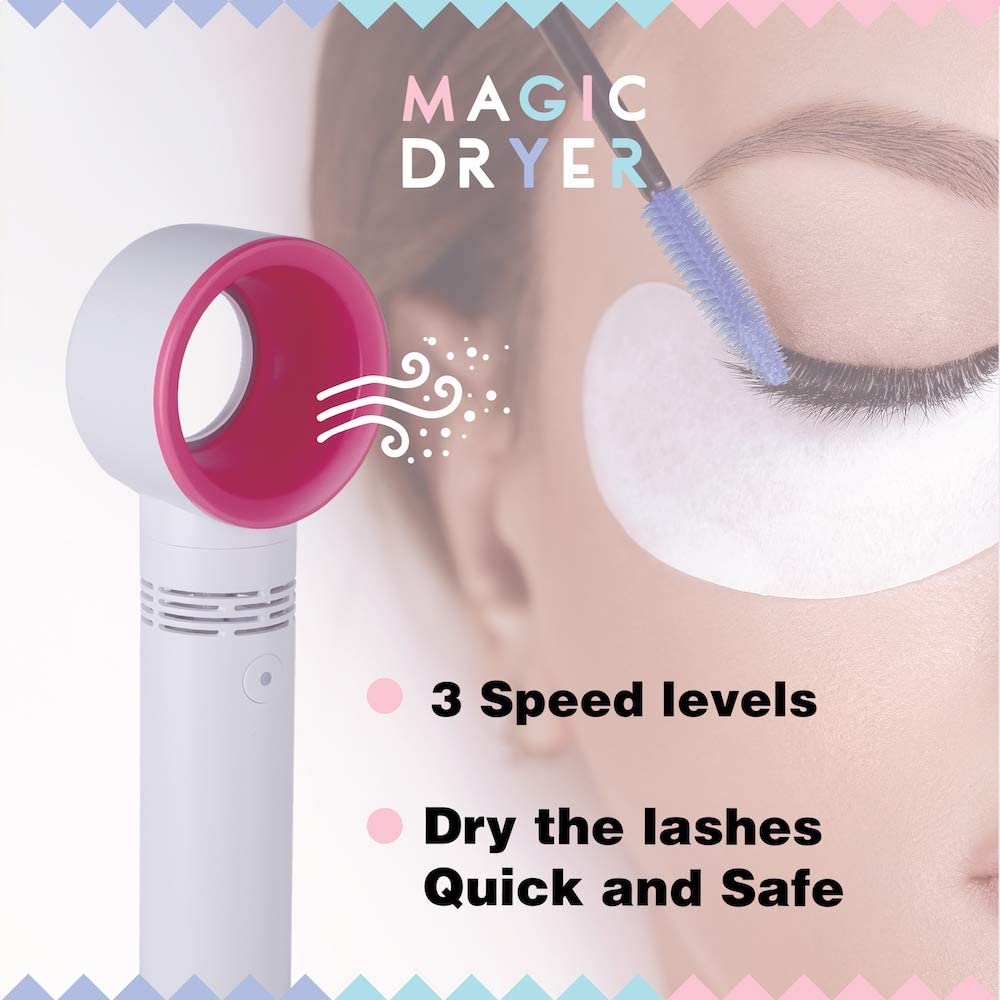 Eyelashes USB Dryer False Lashes bladeless Fan Air Blower Rechargeable Mini Eyelash Glue Fan Eyelash Extension Supplies